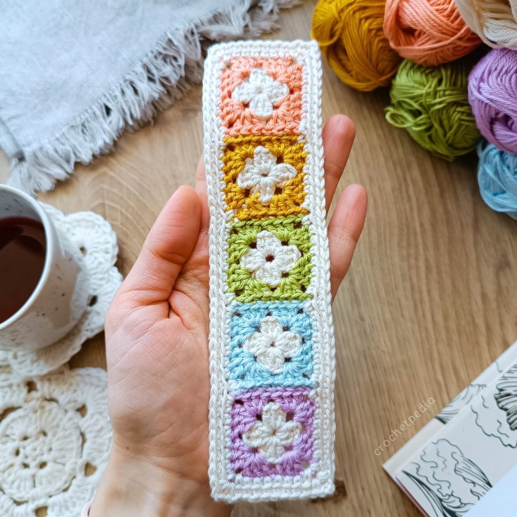 Granny squares in progress.